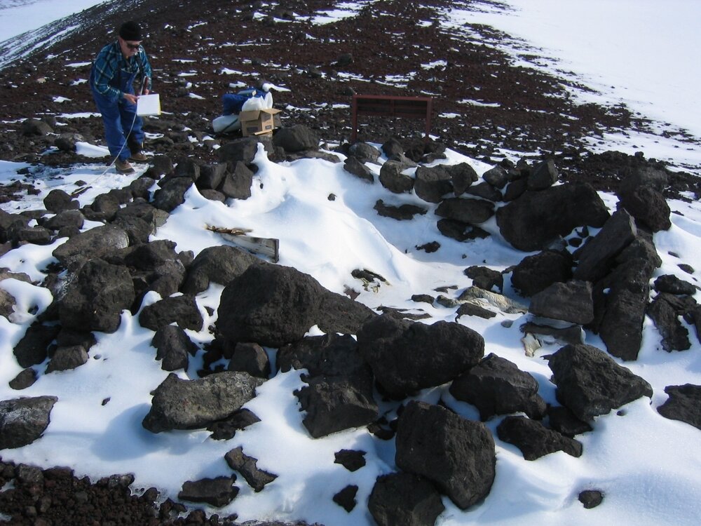 2003 K440 at Cape Crozier - David Harrowfield documenting Wilson's Igloo site (001)