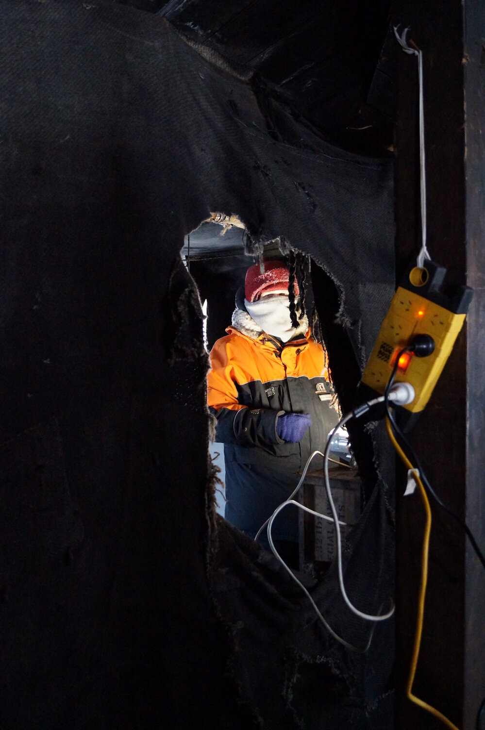 2013-14 Josiah Wagener inside Scott's 'Discovery' hut, Hut Point