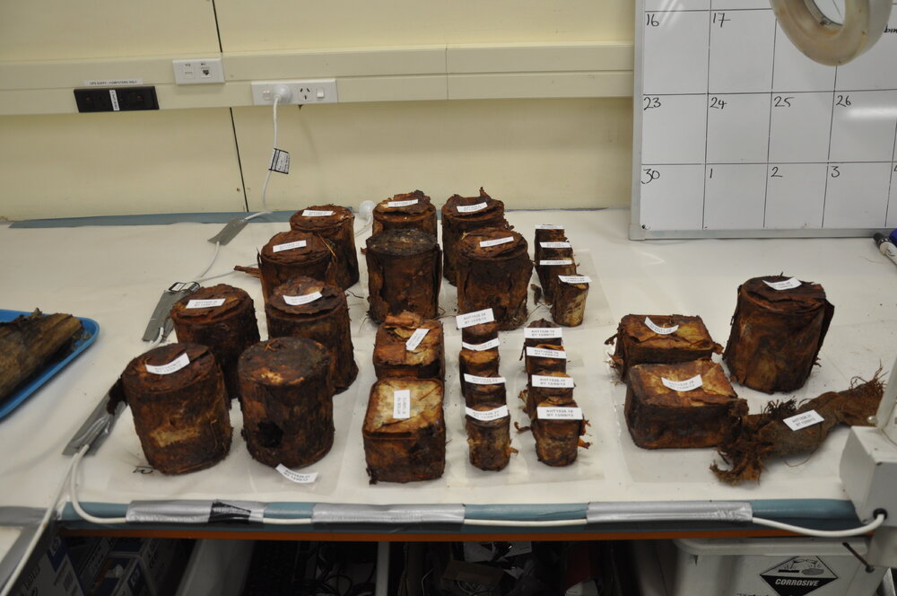 2013-14 Cans and artefacts in the Conservation lab, Scott Base (003)