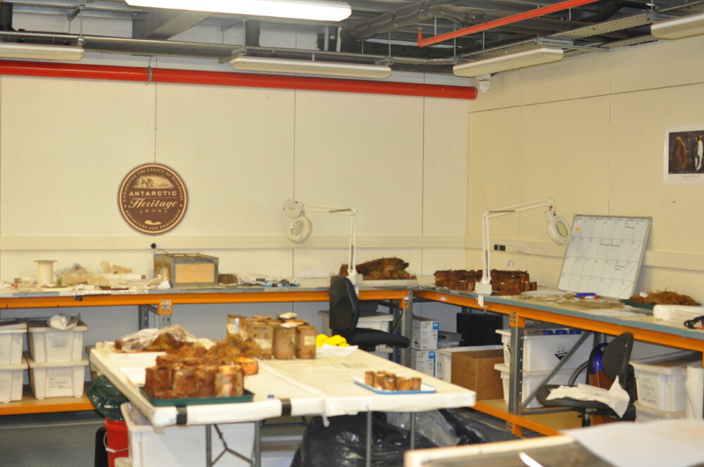 2013-14 Cans and artefacts in the Conservation lab, Scott Base (004)