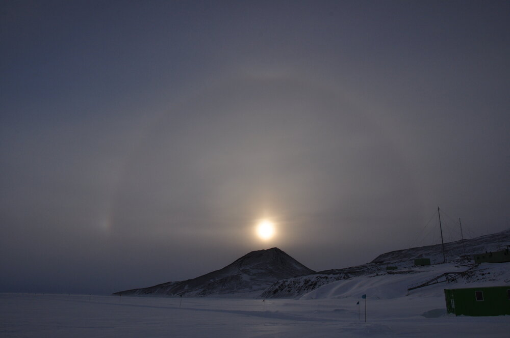 2013-14 Sun halo over Observation Hill