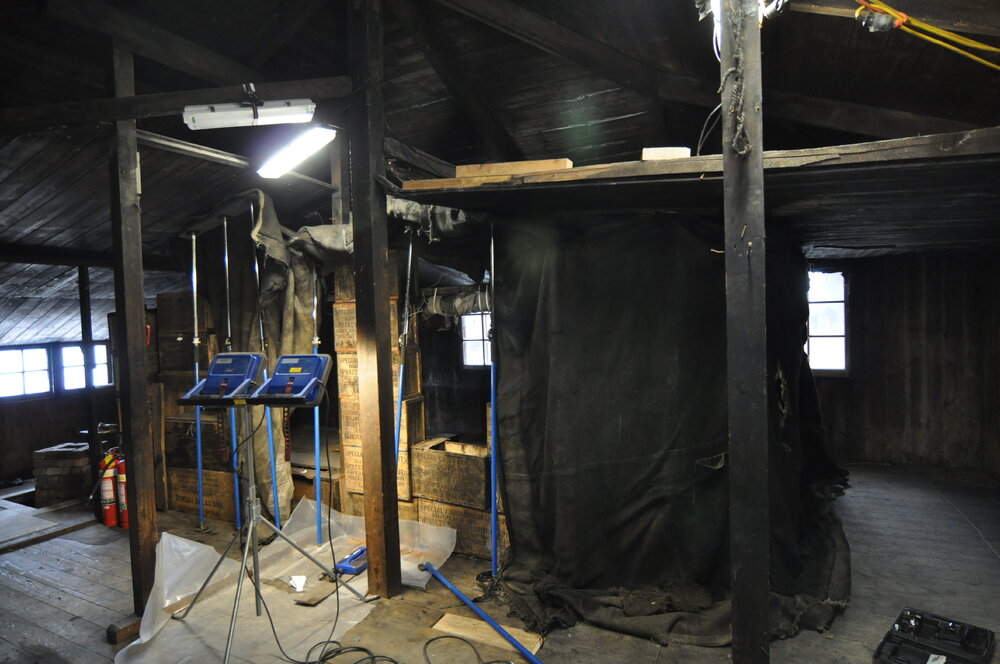 2013-14 Temporary AHT lighting inside Scott's 'Discovery' hut, Hut Point (001)