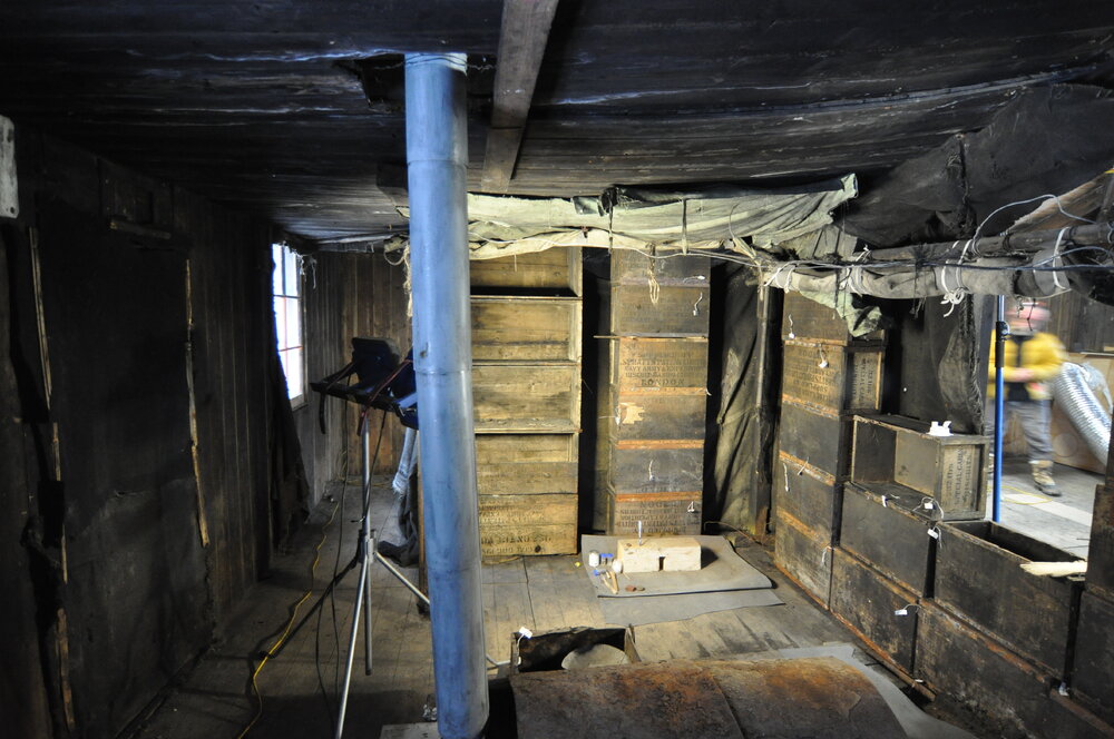2013-14 Temporary AHT lighting inside Scott's 'Discovery' hut, Hut Point (002)