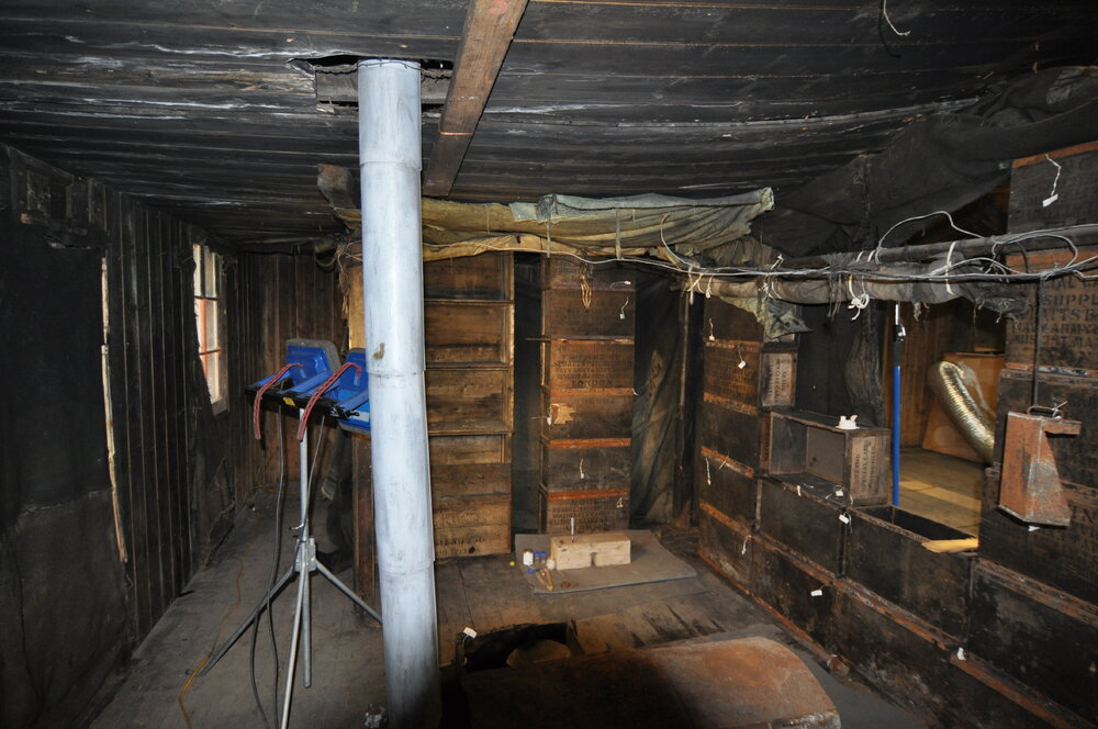 2013-14 Temporary AHT lighting inside Scott's 'Discovery' hut, Hut Point (003)