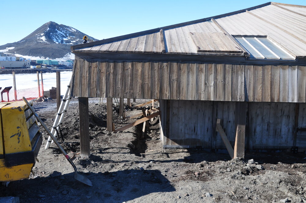 2013-14 Trench dug around Scott's 'Discovery' hut, Hut Point