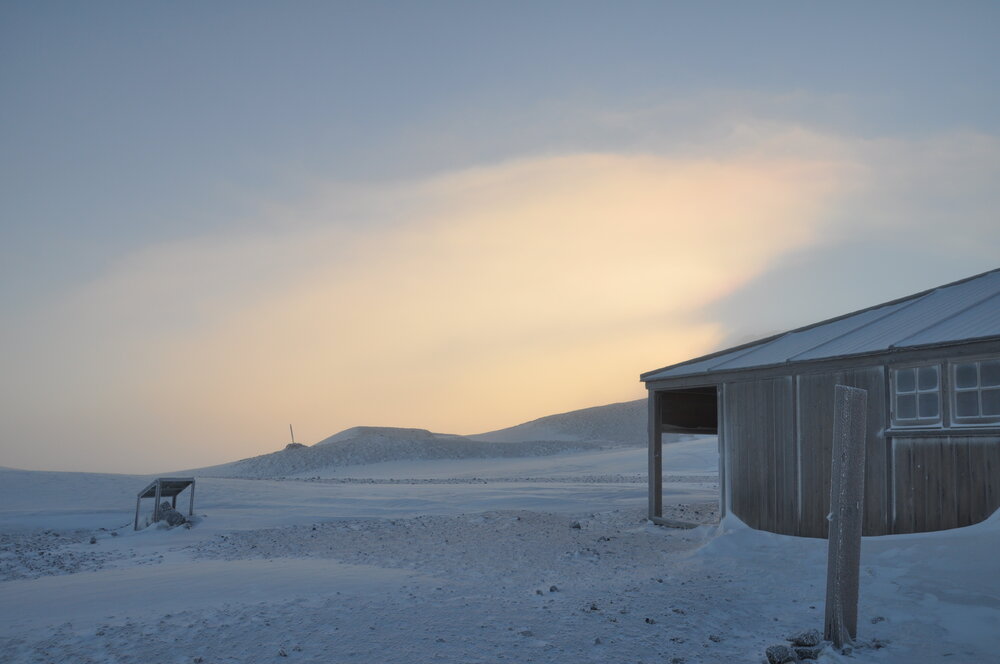 2013-14 Light over Scott's 'Discovery' hut, Hut Point