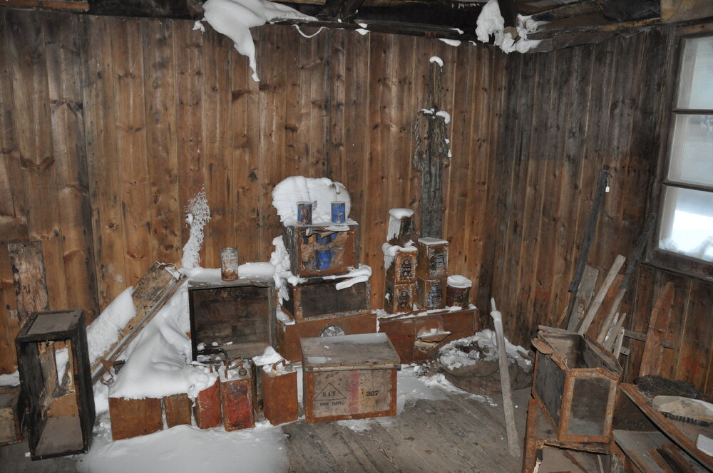 2013-14 Snow ingress inside Scott's 'Discovery' hut, Hut Point