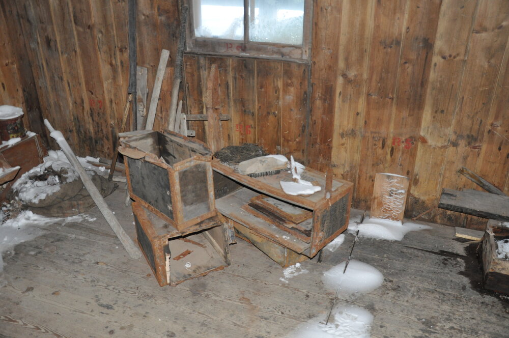 2013-14 Snow ingress inside Scott's 'Discovery' hut, Hut Point