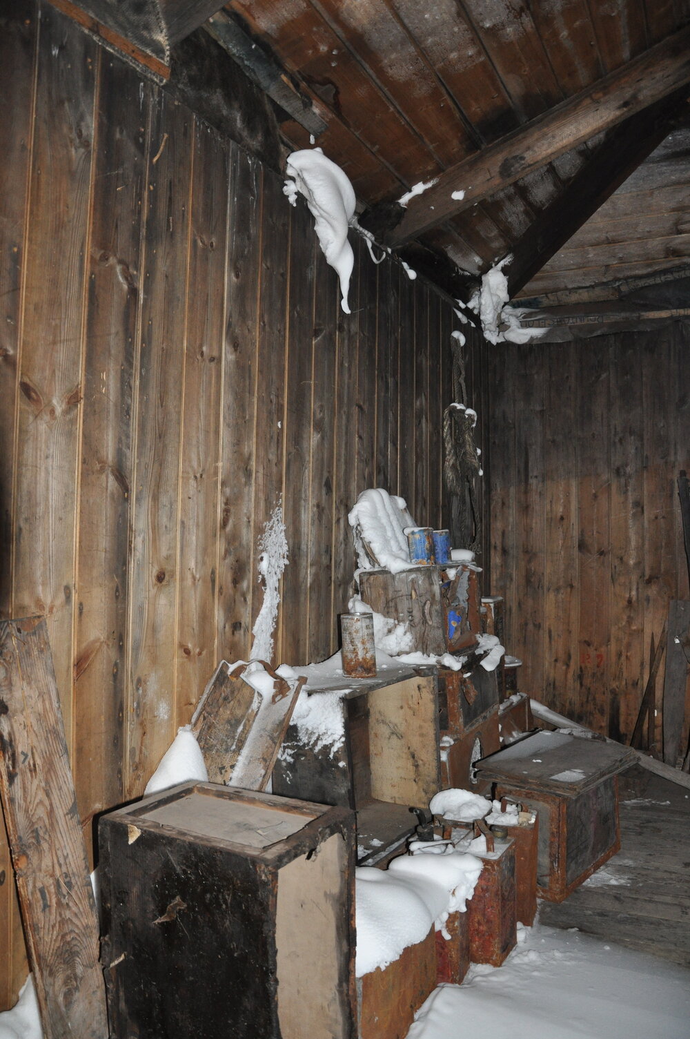 2013-14 Snow ingress inside Scott's 'Discovery' hut, Hut Point