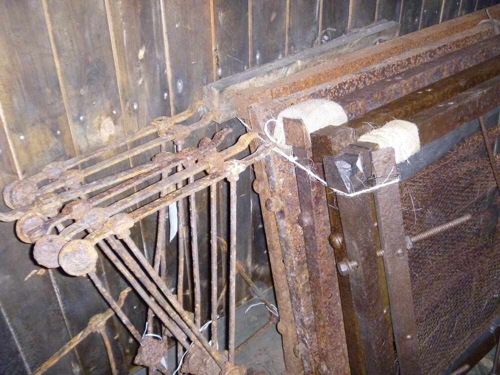 2010-11 Metal bed frames folded up inside Scott's 'Terra Nova' hut