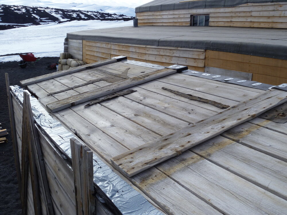 2010-11 Existing Latrine roof covering removed for new cladding installation