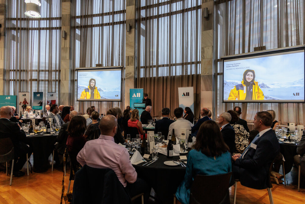 Francesca Eathorne speaking, South Georgia Inspiring Explorers&trade; application launch (004)