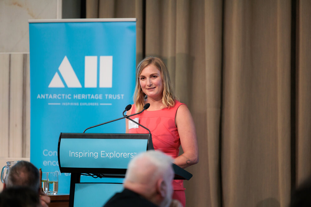 Laura Andrews speaking, South Georgia Inspiring Explorers&trade; application launch (004)