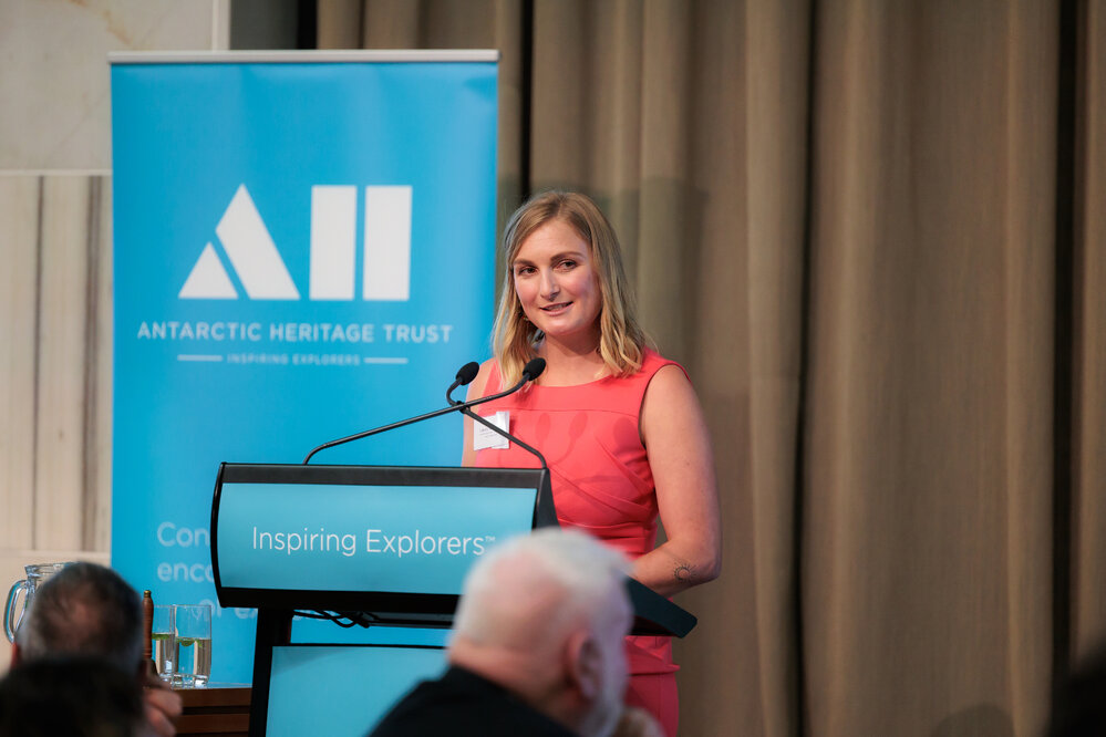 Laura Andrews speaking, South Georgia Inspiring Explorers&trade; application launch (006)