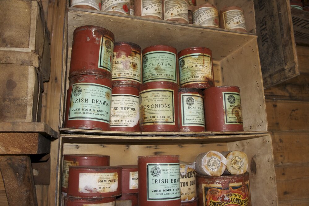2012 Shackleton's 'Nimrod' hut, interior, food stores