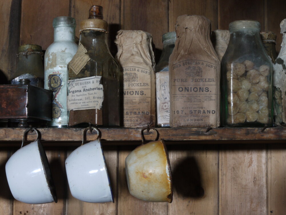 2010-11 Enamel serve ware stored in the Galley inside Scott's 'Terra Nova' hut