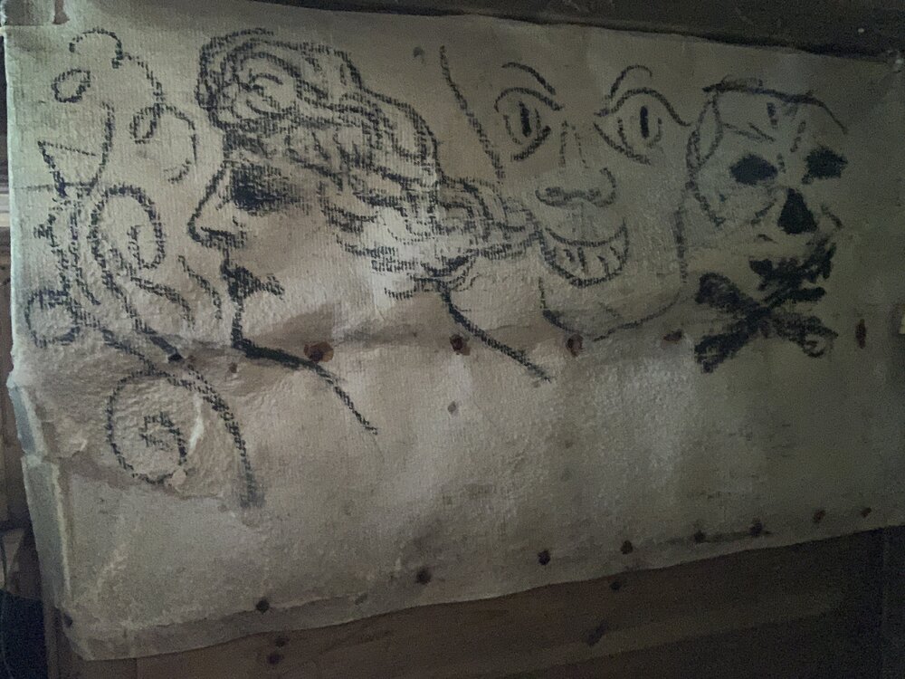 2022-23 Drawings inside Borchgrevink's hut, Cape Adare