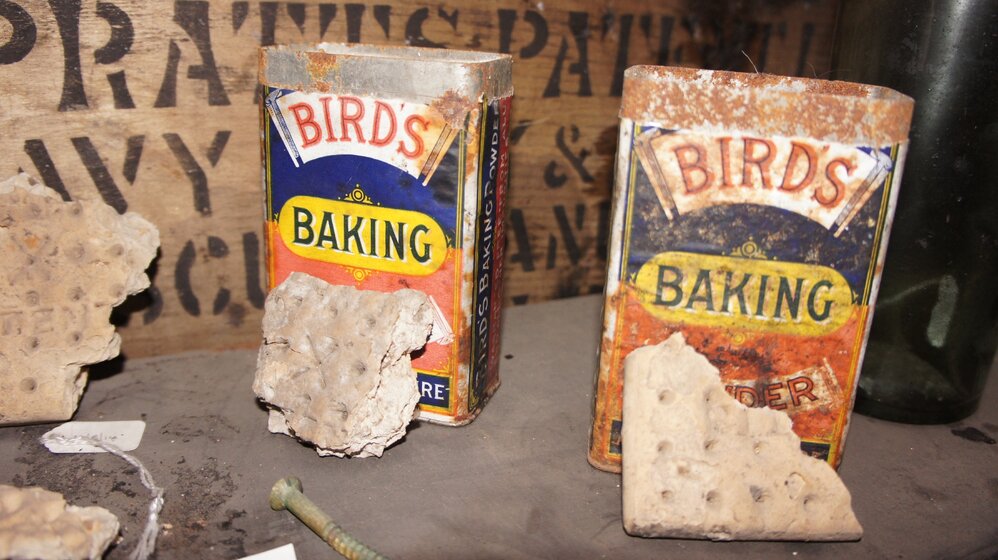 Tins on shelf, Scott's 'Discovery' hut (004)