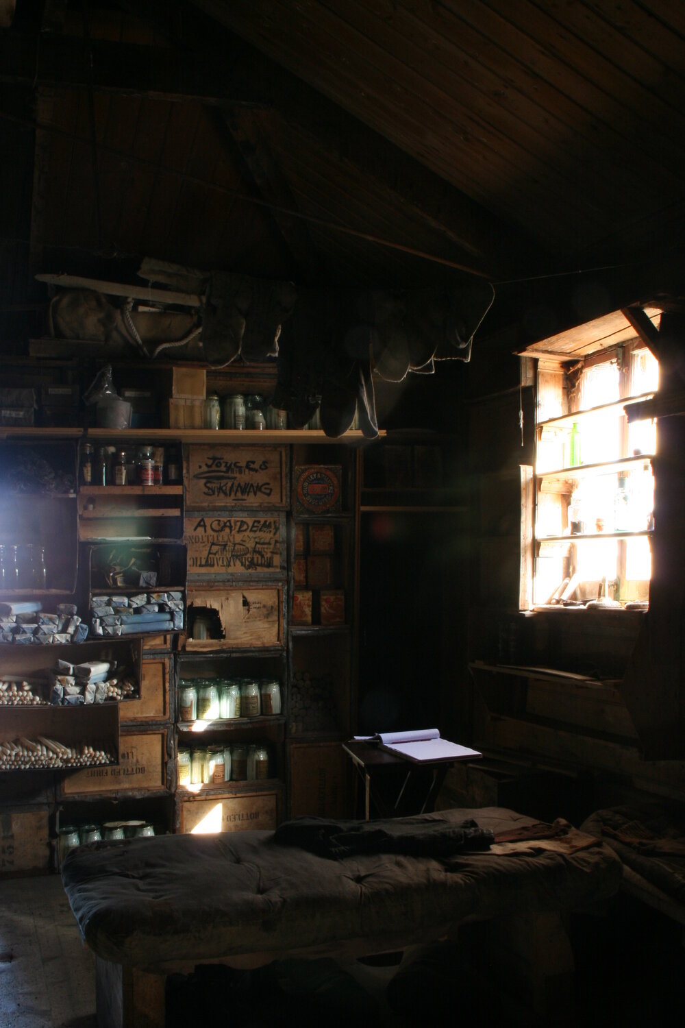 2010-11 Light coming through the window Shackleton's 'Nimrod' hut, Cape Royds