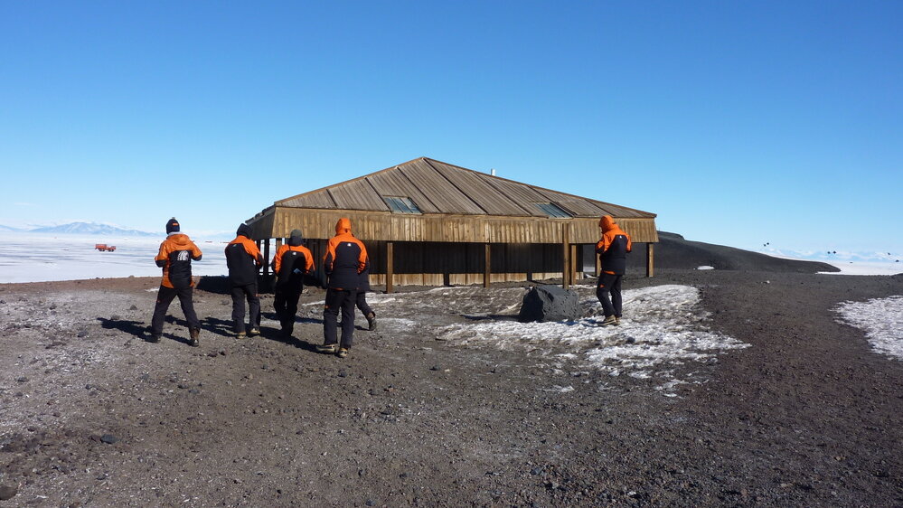 2010-11 AHT team visit Scott's 'Discovery' hut, Hut Point
