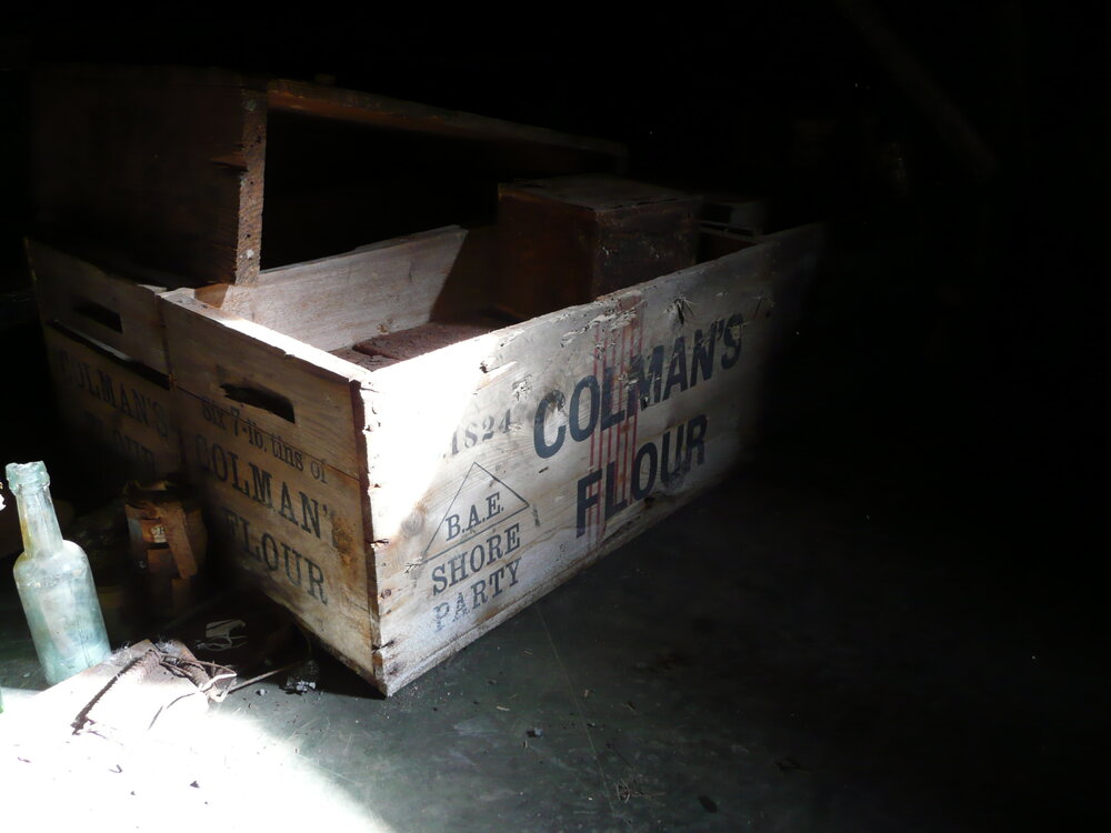 2009-10 Colman's flour crate, Scott's 'Terra Nova' hut