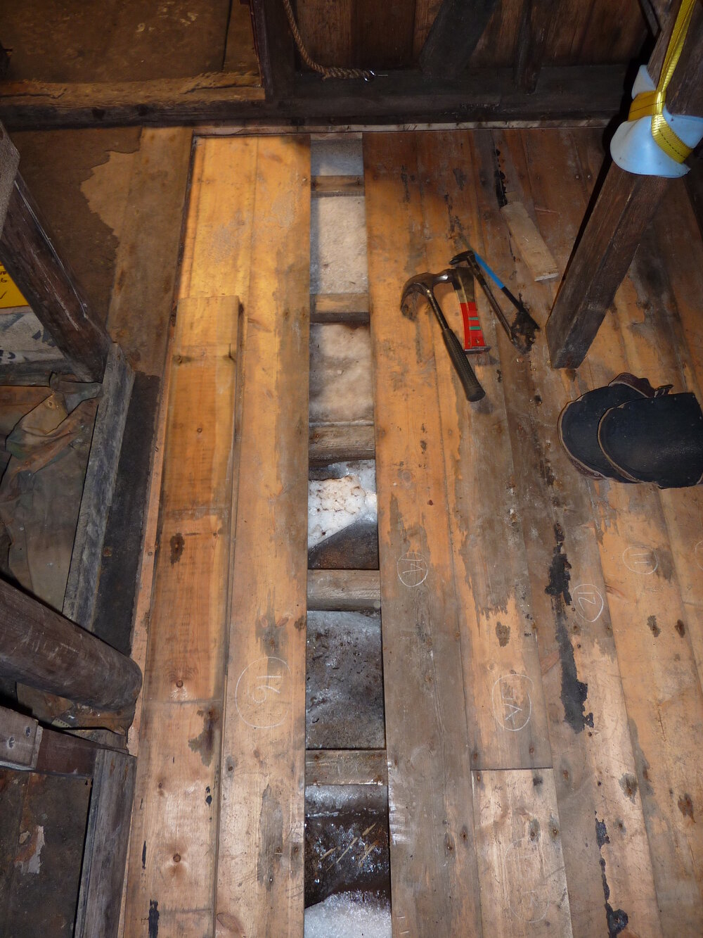 2009-10 Ponting's Darkroom floor during deconstruction, Scott's 'Terra Nova' hut
