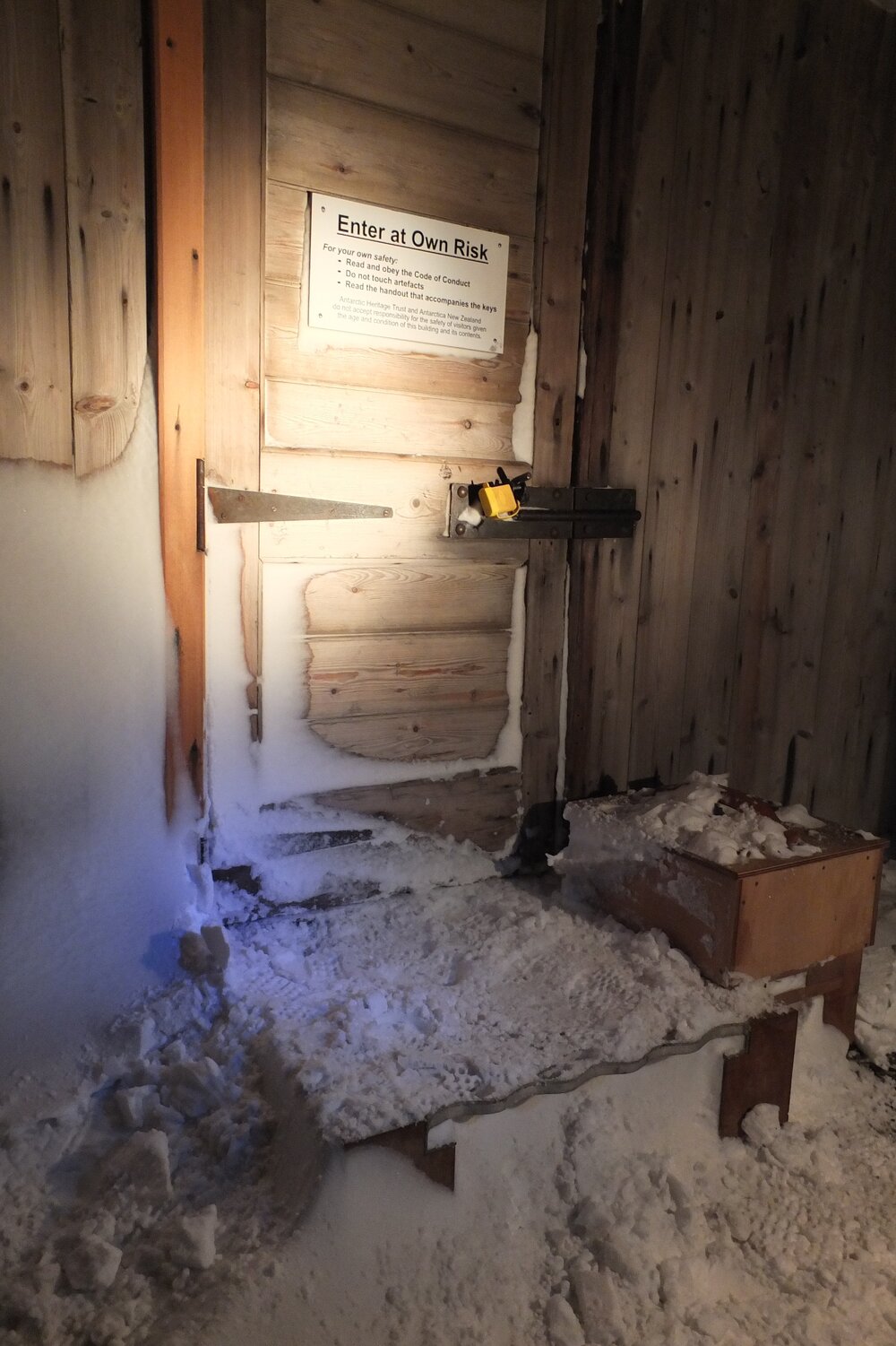 2014 Scott's 'Discovery' hut exterior, locked main entrance door