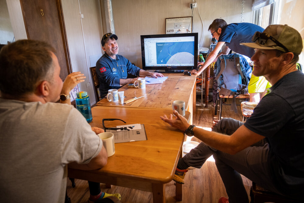 The South Pole Inspiring Explorers Expedition&trade; team looks over the route to be taken