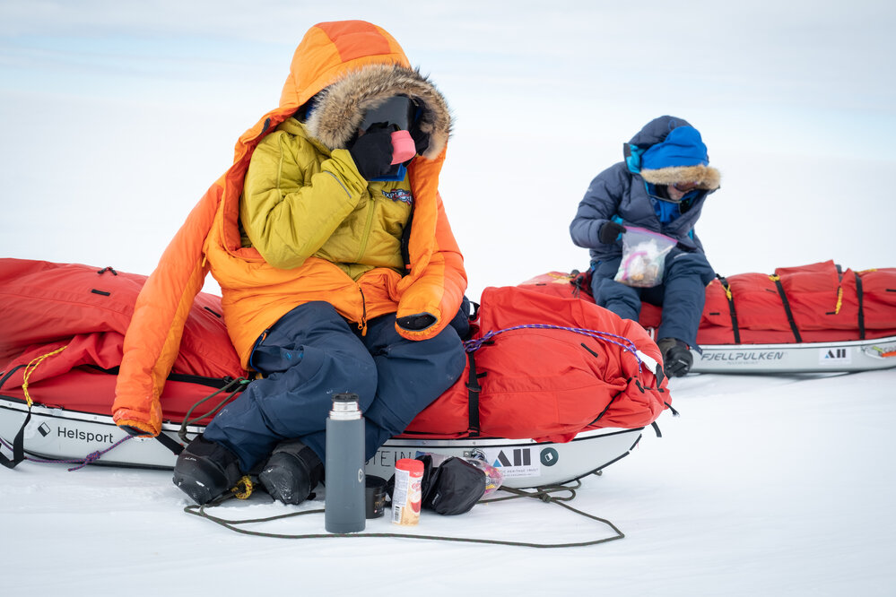 Bengt Rotmo and Nigel Watson during the South Pole Expedition