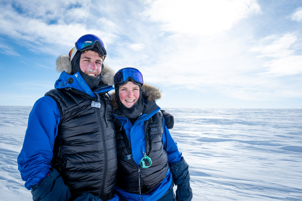 Mike Dawson and Laura Andrews during the South Pole Expedition