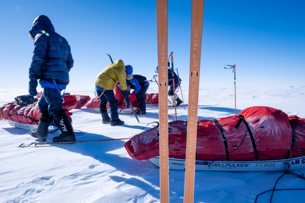 Underside of skis during the South Pole Expedition