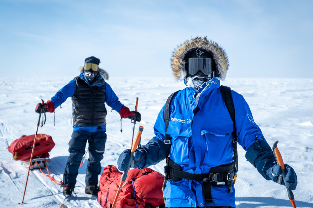 Nigel Watson and Bengt Rotmo on the South Pole Expedition