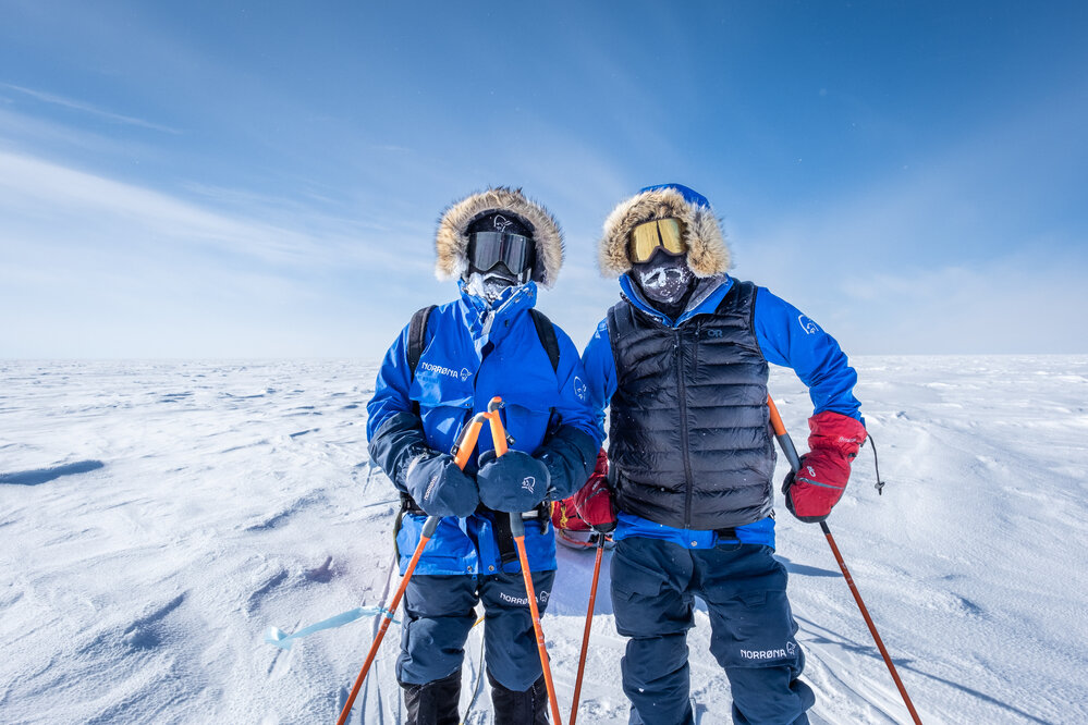 Bengt Rotmo and Nigel Watson on the South Pole Expedition