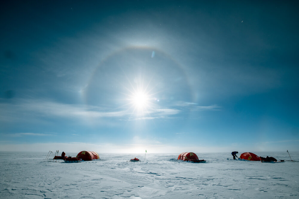 Inspiring Explorers Expedition&trade; team camp on the South Pole Expedition