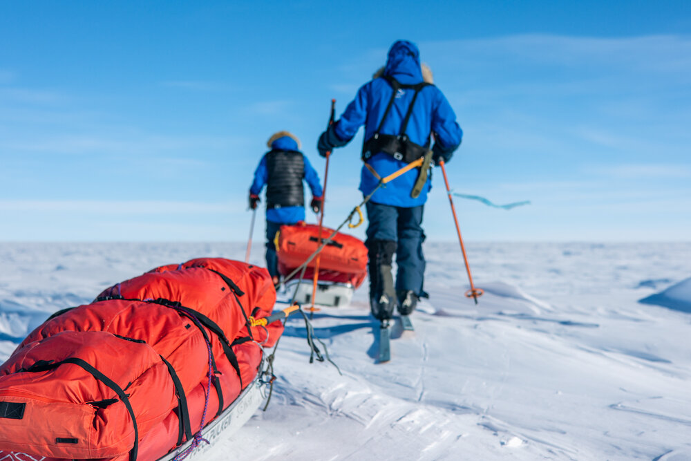 Bengt Rotmo and Nigel Watson on the South Pole Expedition