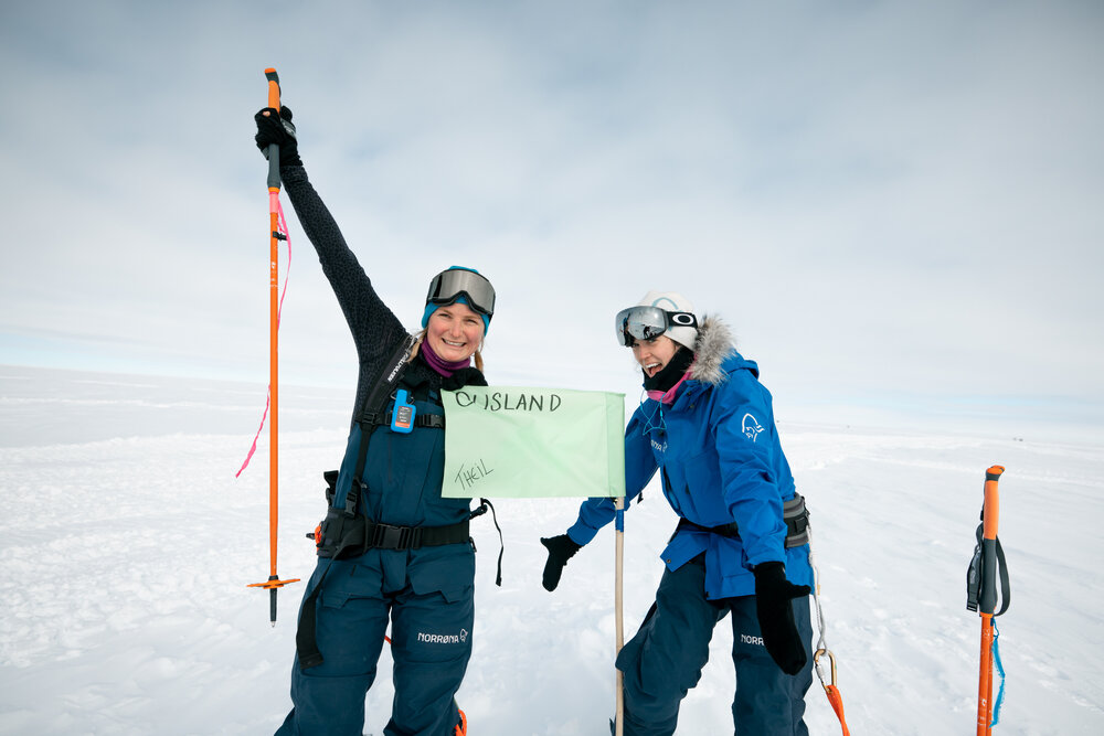 Laura Andrews and Marthe Brendefur on the South Pole Expedition