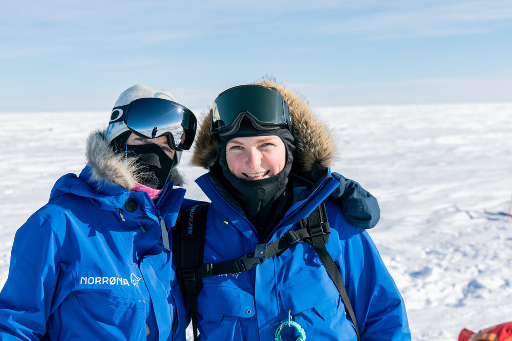Marthe Brendefur and Laura Andrews on the South Pole Expedition