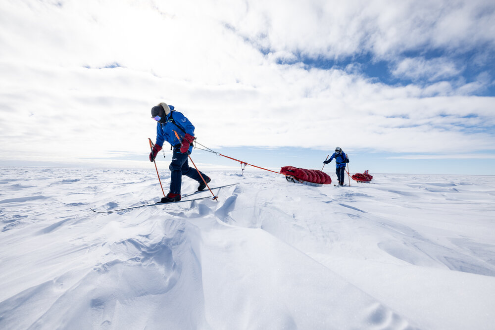 Nigel Watson and Marthe Brendefur on the South Pole Expedition