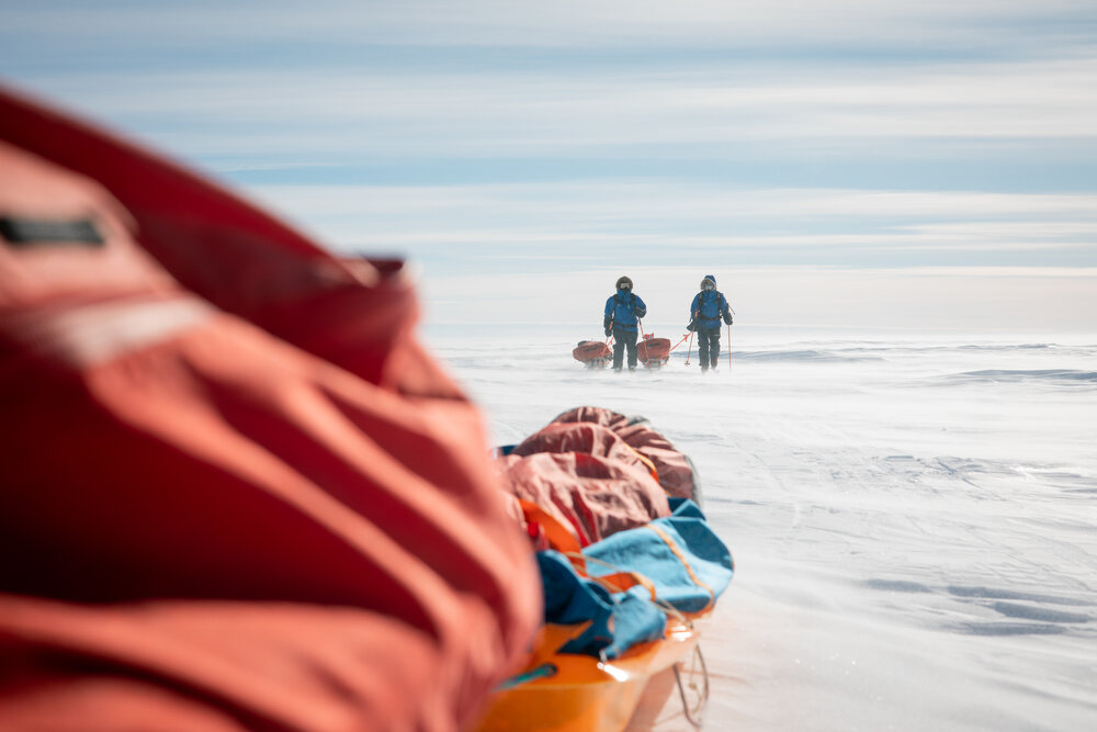 Laura Andrews and Marthe Brendefur on the South Pole Expedition