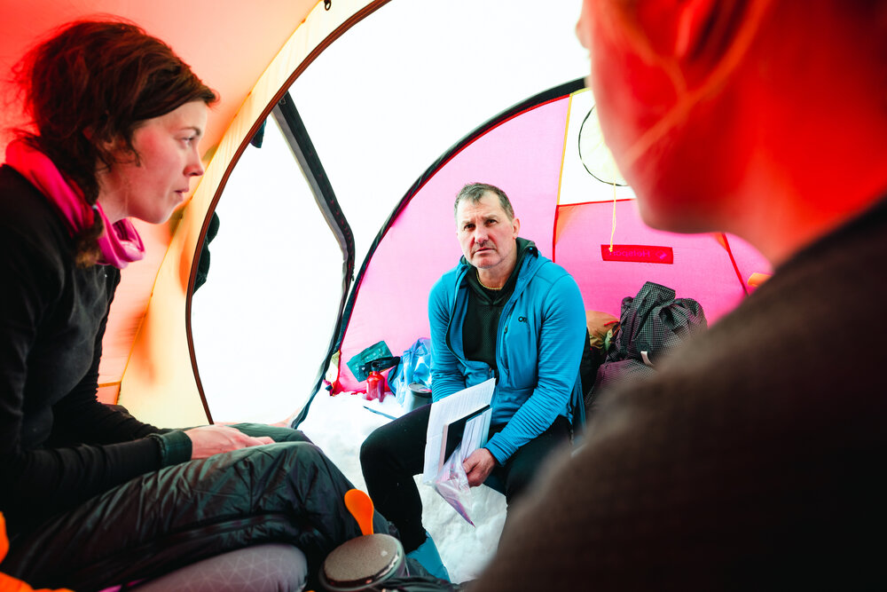 Marthe Brendefur and Nigel Watson on the South Pole Expedition