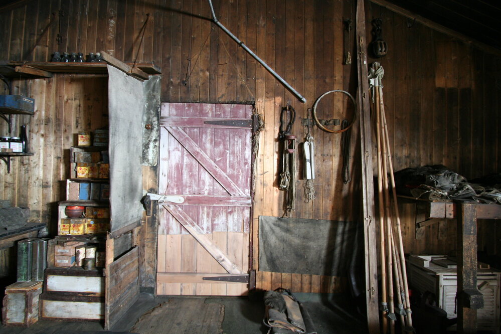 West interior wall, Scott's 'Terra Nova' hut