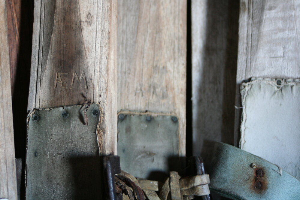 Detail of skis, Scott's 'Terra Nova' hut 