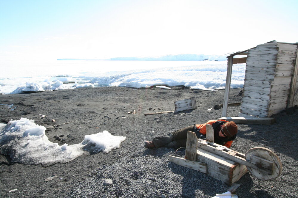 Jana Stefan treating wheelbarrow