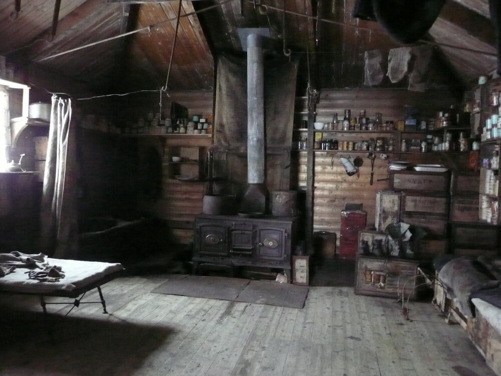 Interior looking east, Shackleton's 'Nimrod' Hut