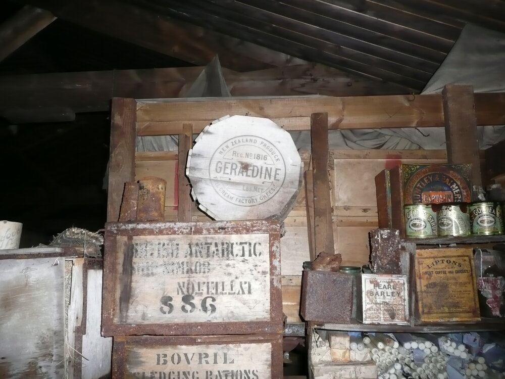 Venesta cases and shelved artefacts, Scott's 'Terra Nova' Hut 