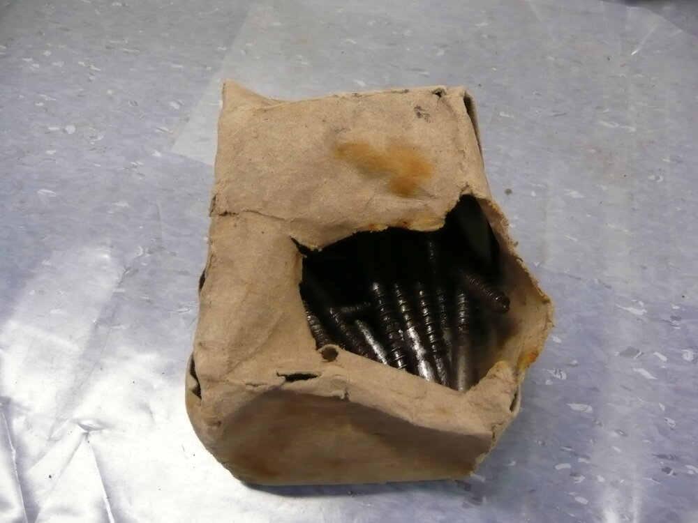 Conserved packet of wood screws from Cape Royds (003)