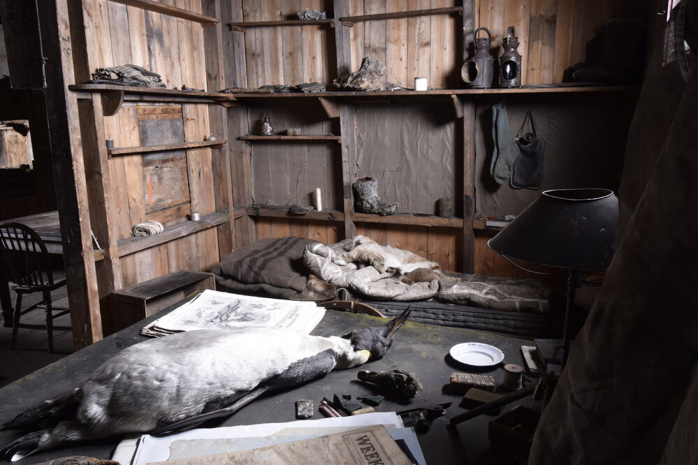 2017-18 Scott's 'Terra Nova' hut, interior, Scott's Cubicle