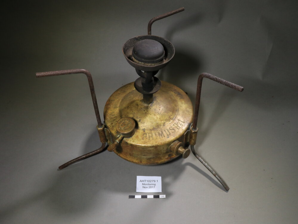 2017-18 Annual artefact monitoring programme, Cape Evans, Primus stove