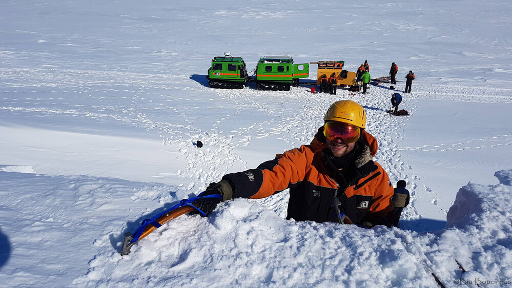 2017-18 Antarctic Youth Ambassador Chris Ansin ice climbing