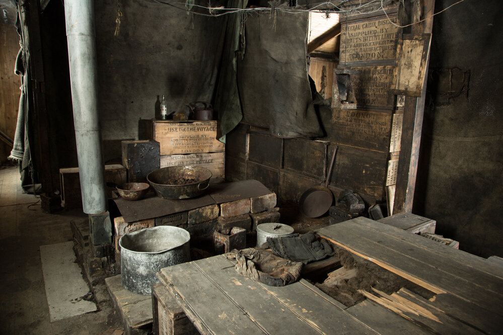 2017-18 Scott's 'Discovery' hut, interior, Stove Area